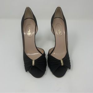 SJP - Black Satin evening 4” shoes Size 39.5